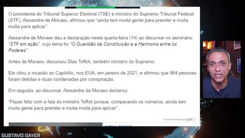 Está só começando - "AINDA TEM MUITA GENTE PRA PRENDER" - Disse Moraes hoje