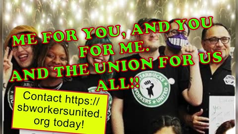 ME FOR YOU, AND YOU FOR ME. AND THE UNION FOR US ALL!