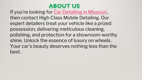 The best Car Detailing in Missouri,