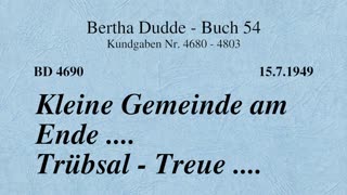 BD 4690 - KLEINE GEMEINDE AM ENDE .... TRÜBSAL - TREUE ....