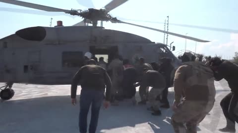 Naval Forces Send Helicopters Loaded With Relief Supplies To Earthquake-Affected Areas