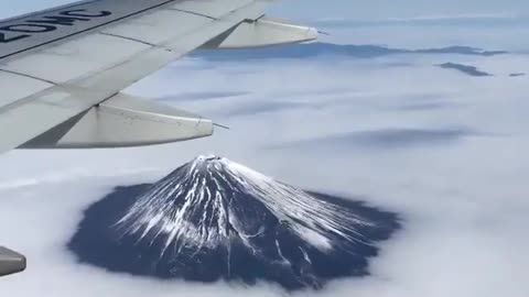 Mount Fuji from airplane