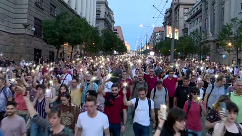 Thousands march through Belgrade in Serbia Against Violence protest