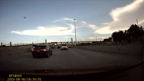 Three Cars Mildly Collide on the Highway in Texas