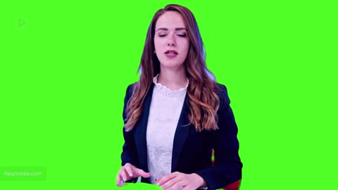 Pretty Tv News Reporter Broadcasting Green Screen for Video Chroma Key Raqmedia