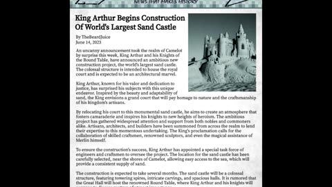 King Arthur Begins Construction Of Worlds Largest Sand Castle