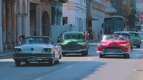 A bunch of old cars