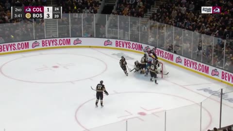 Nathan MacKinnon with a Short Goal vs. Boston Bruins