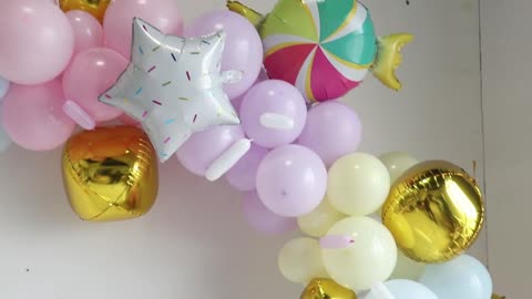 Pastel Donut Balloons Garland Kit - for Baby Shower Girl Birthday Party Decorations