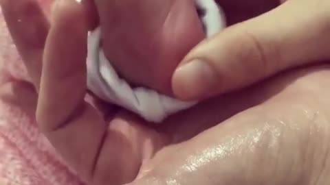 Baby has a pair of cute little feet