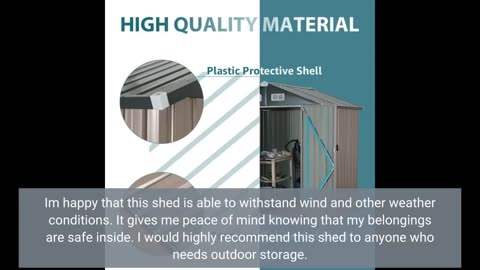 Customer Feedback: Polar Aurora 8 x 6 FT Outdoor Metal Storage Shed, Steel Garden Shed with Dou...