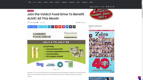 VolALX Hosting Food Drive in Alexandria, VA Throughout Entire Month of July