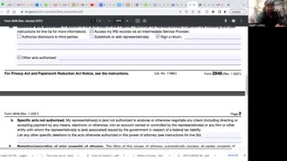 Filling out the 2848 form