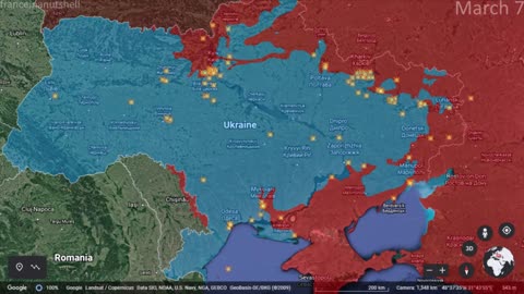 Russo-Ukrainian War 7th of March Mapped using Google Earth