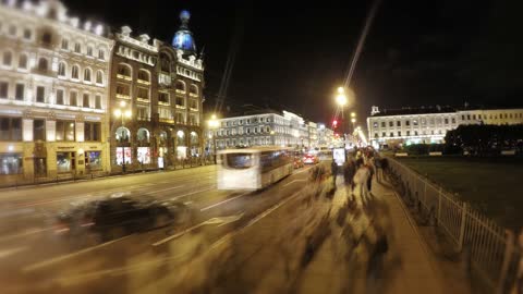 Time lapse: Saint Petersburg, Russia at night