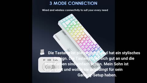TECURS Wireless Gaming Keyboard, Mechanical Keyboard RGB QWERTZ