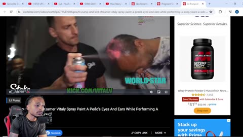 Lil Pump And Kick Streamer Vitaly Spray Paint A Pedos Eyes And Ears While Performing A Song REACTION