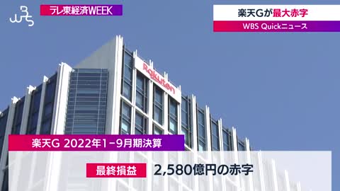 楽天Ｇが最大赤字【WBS】（2022年11月11日）