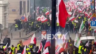 ❗️Clashes broke out between protesting Polish farmers and police in Warsaw, Poland.❗️