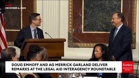 JUST IN- Doug Emhoff, AG Merrick Garland Deliver Remarks At The Legal Aid Interagency Roundtable