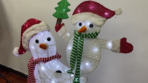 Snowman and snowbaby motif light LED decoration #LED #Motif #Christmas #Hoyechi