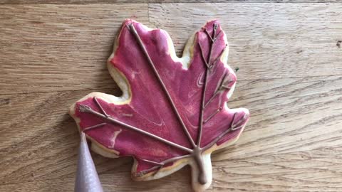 Landfall Larder cookie shorts autumn leaves fall falling decorating icing biscuit satisfying