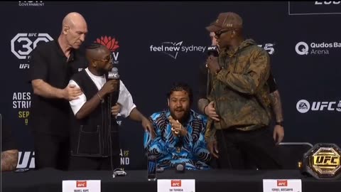 Manel Kape and Israel Adesanya almost fight each other at UFC293 Press Conference