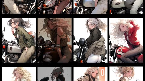 #motorcycle girl#cartoon#coolgirl#beauty