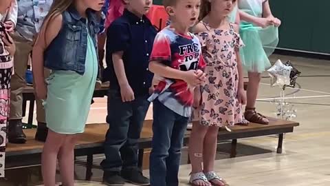 Young Patriot Sings the National Anthem at His Preschool Graduation