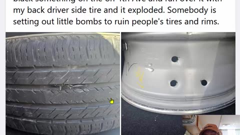 Black Object in Road - Destroys Tire and Rim of a Car - Beware - 7-4-24