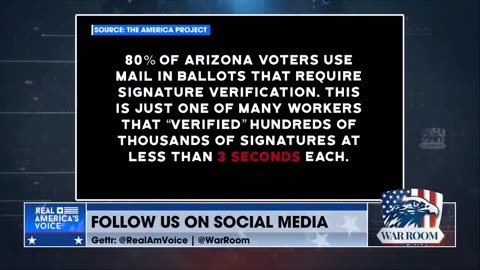 Signature verification where one person verifies ballot signatures as fast as they can load. Arizona