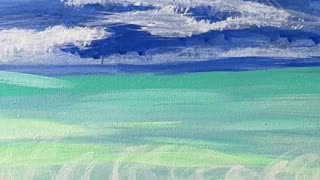 Beach Seascape clouds Acrylic Painting