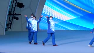 Beijing rehearses winter Olympics medal ceremony
