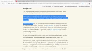 Ossada humana é encontrada por funcionários da limpeza urbana no litoral de SP