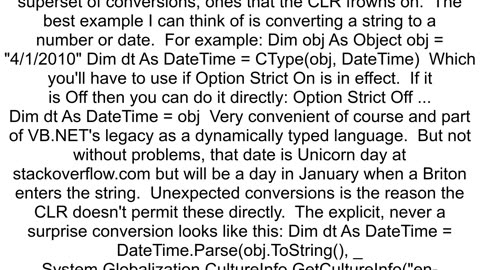 Casting DataTypes with DirectCast CType TryCast