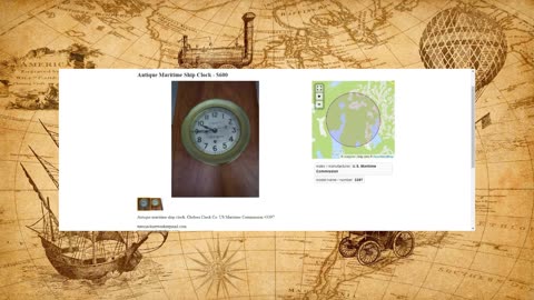 Antique Maritime Ship Clock - $600