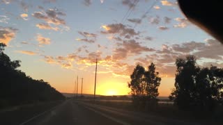 2018 02 06 Sunrise and Mist on Thomas Road Farms after Nightshift Drive Home