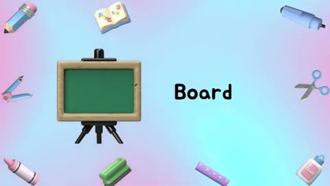 Pink Blue 3D Classroom Object Educational Video
