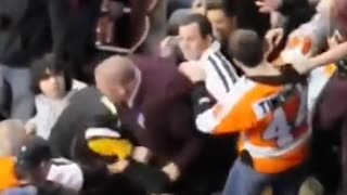 Philadelphia Flyers vs Pittsburgh Penguins fans fight '09