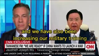 Taiwan’s foreign minister says it’s ready to go to war with China.