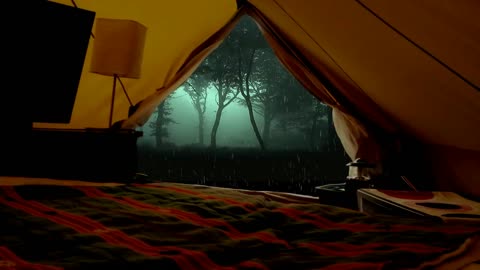 Rain on a Tent (relaxing,sleeping) Lluvia en una tienda (relajarse,dormir)