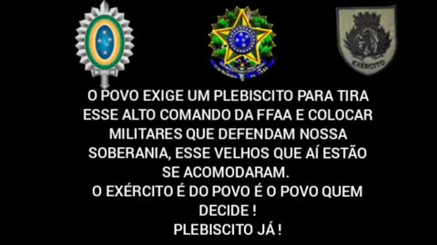 PLEBISCITO JÁ ! : A ACOMODAÇÃO DO ALTO COMANDO TÊM QUE SER PUNIDA RENOVAR É A SOLUÇÃO O EXÉRCITO É DO POVO FOI FEITO PELO POVO E PARA O POVO