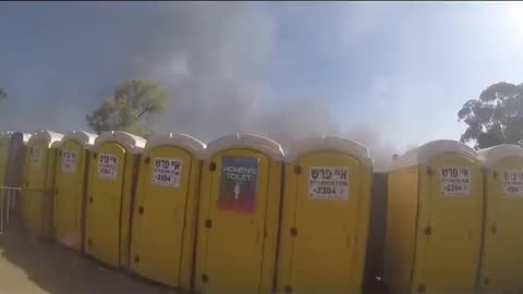 Hamas terrorists indiscriminately shoot at bathrooms 😲 During the Nova Music Festival.