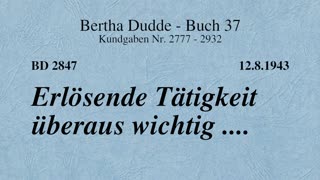 BD 2847 - ERLÖSENDE TÄTIGKEIT ÜBERAUS WICHTIG ....