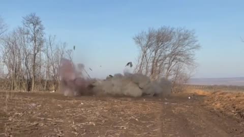 Destruction of Ukrainian BMP together with ammunition