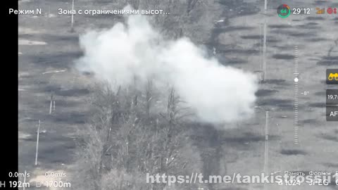 Long video from the copter. The shelling of the AFU soldiers.