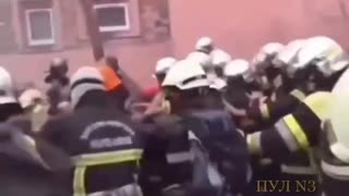 French police have squared off against French firefighters in open combat
