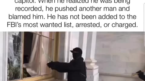 January 6th - Masked man caught removing glass from the Capitol.
