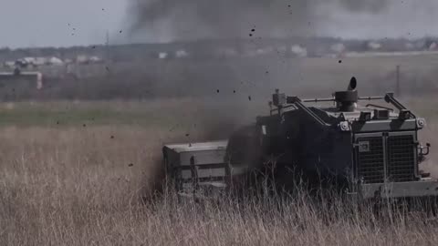 Russian Mine Sweeping Robot "Stalker" in Action.