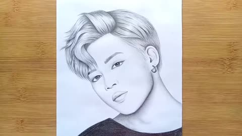 How to draw Jimin - BTS by one pencil || Pencil sketch || Drawing Tutorial